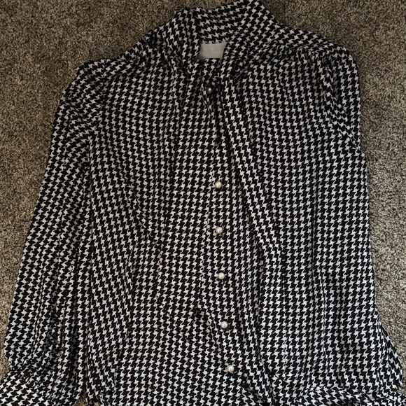 kate spade Tops - kate spade Black and White Houndstooth Button Down Shirt